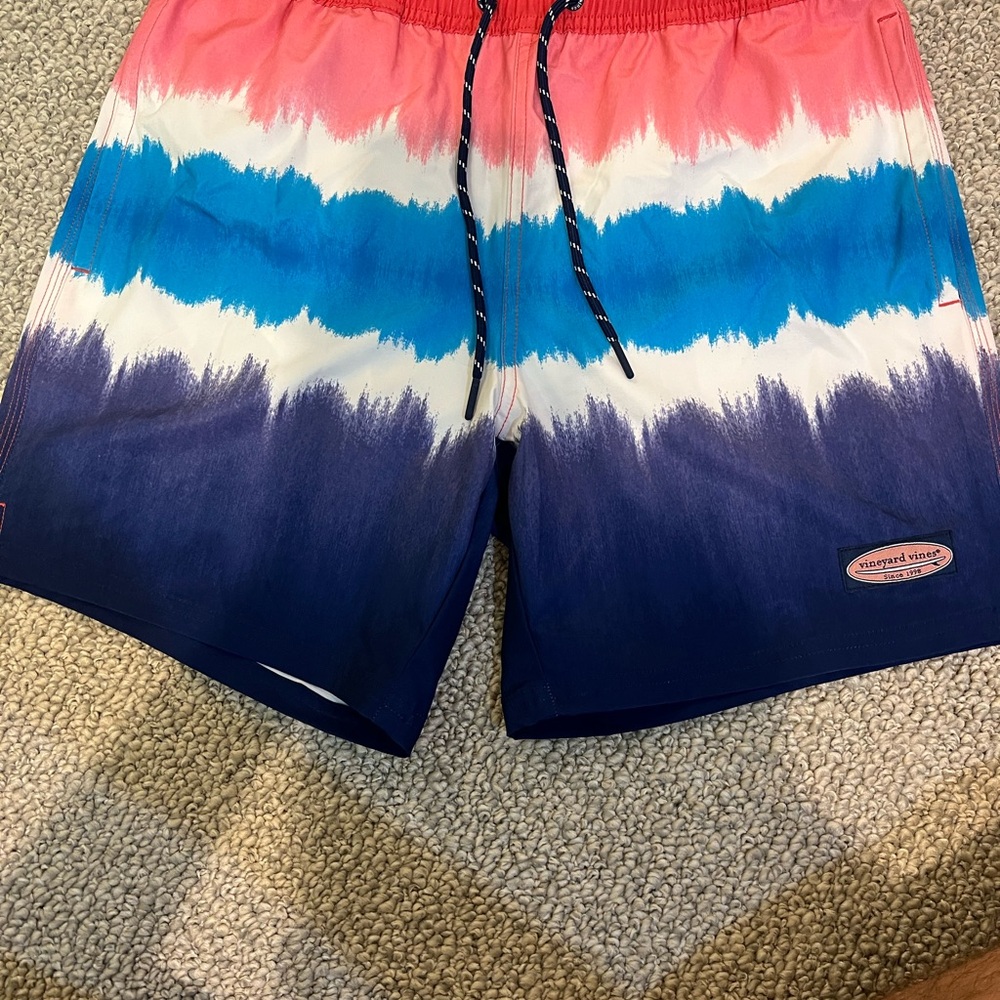 Vineyard Vines Men's Pink and Blue Athletic Shorts